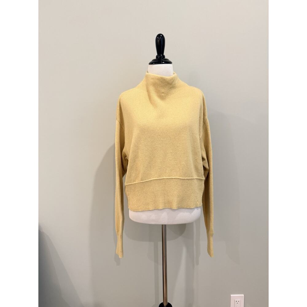 Anthropologie FFC Women’s Wool Cashmere Sweater XS Green Funnel Neck Pullover - Picture 2 of 9